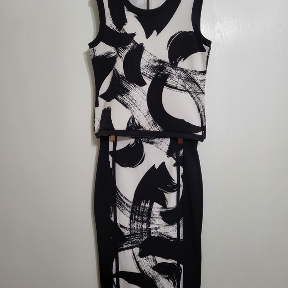 Worthington Med skirt and top, black and white color block - Picture 8 of 8